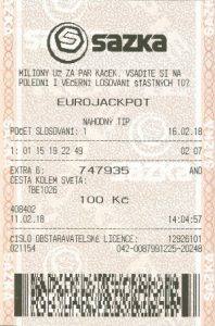 Eurojackpot vsazený tiket
